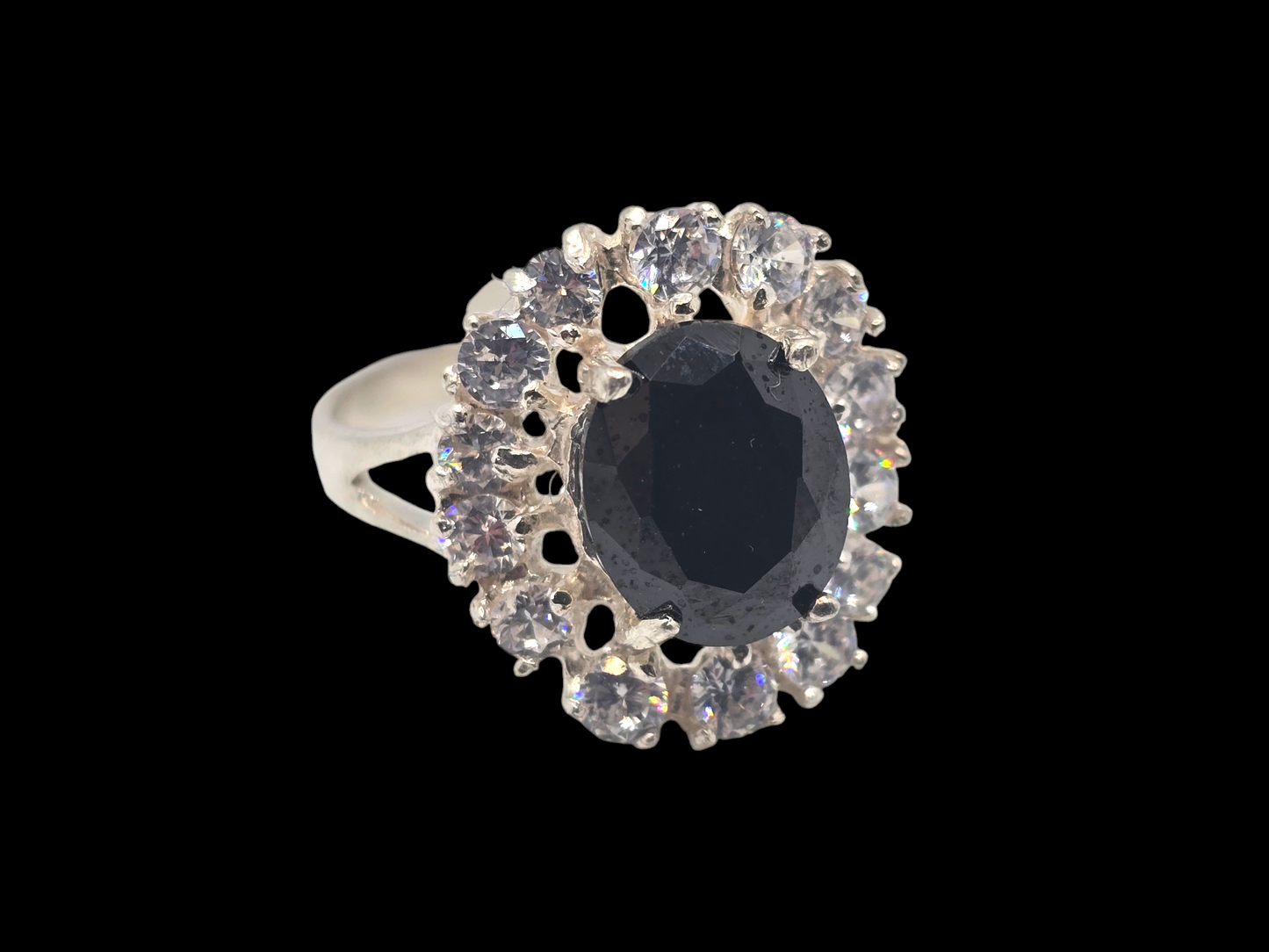 Black Gemstone Ring (Size 8 1/2)