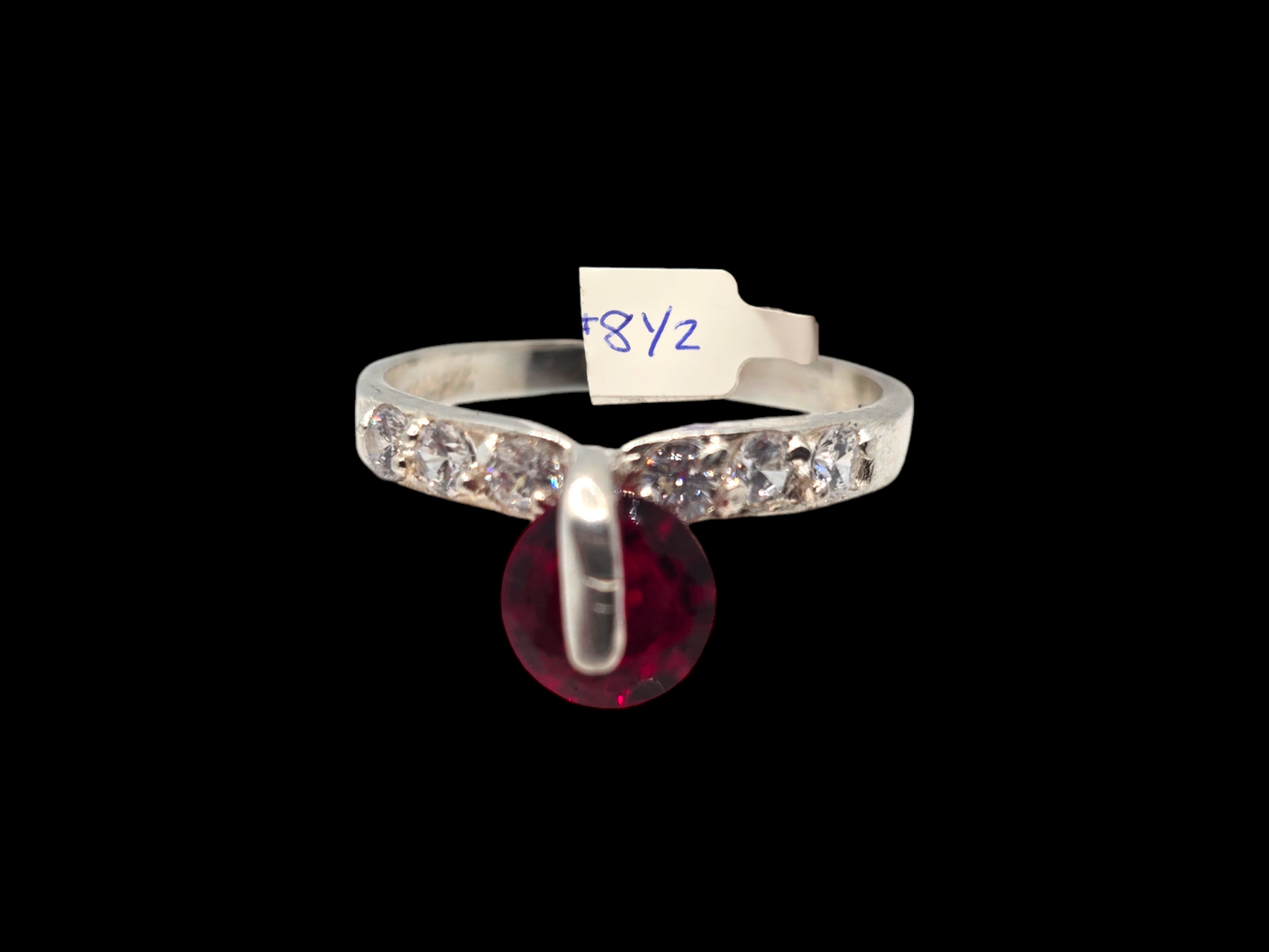 Spinning Red Gemstone Ring (Size 8 1/2)