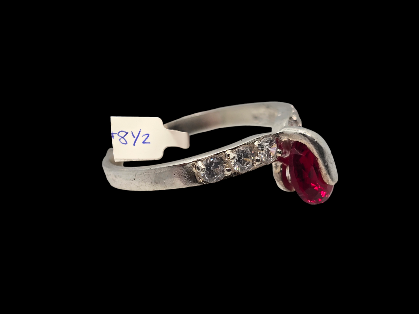 Spinning Red Gemstone Ring (Size 8 1/2)