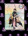 Demon Slayer Watercolor Throw Blanket