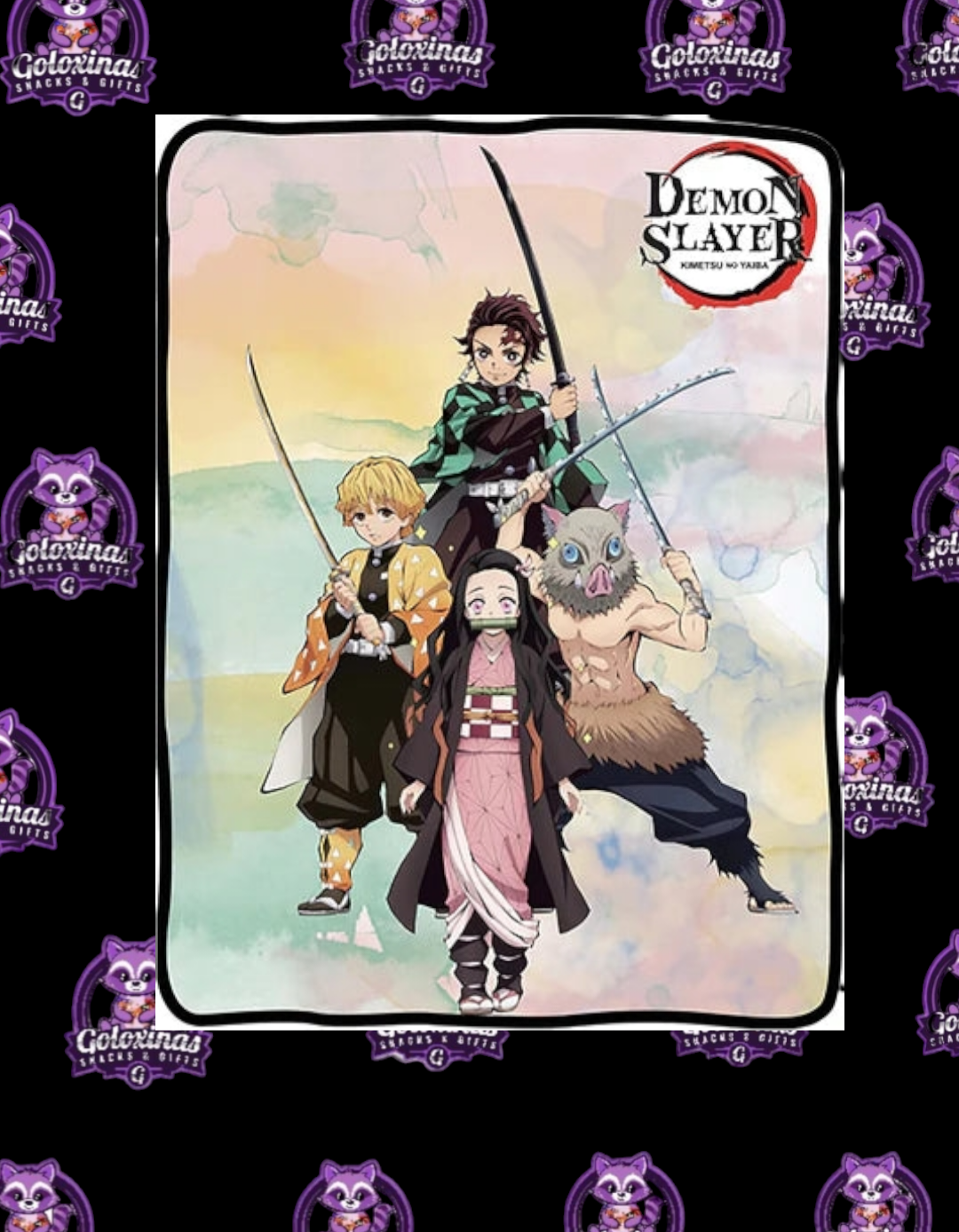 Demon Slayer Watercolor Throw Blanket