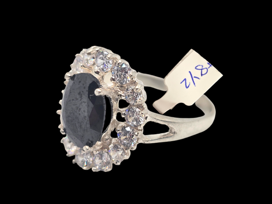 Black Gemstone Ring (Size 8 1/2)