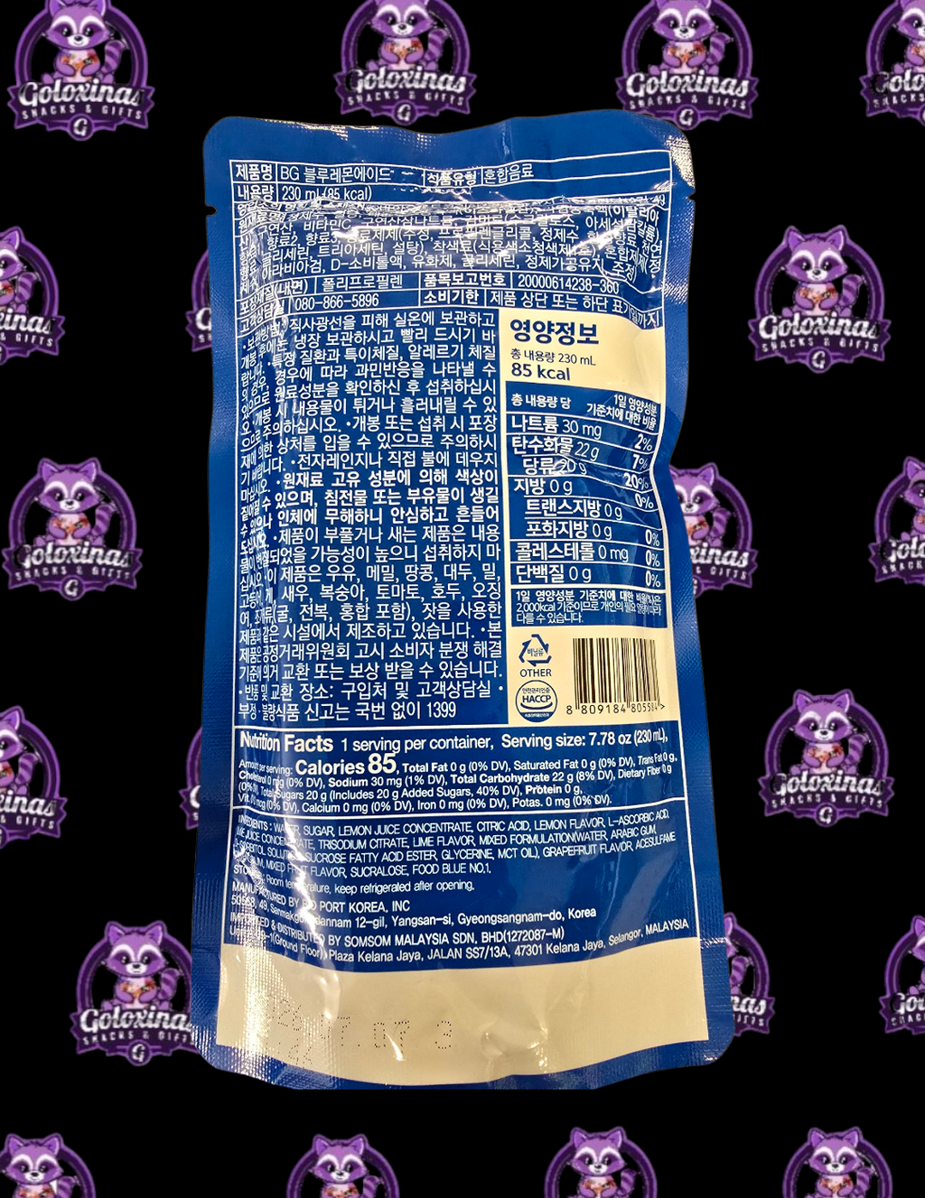 Korean Drink Pouch Blue Lemon Ice Ade