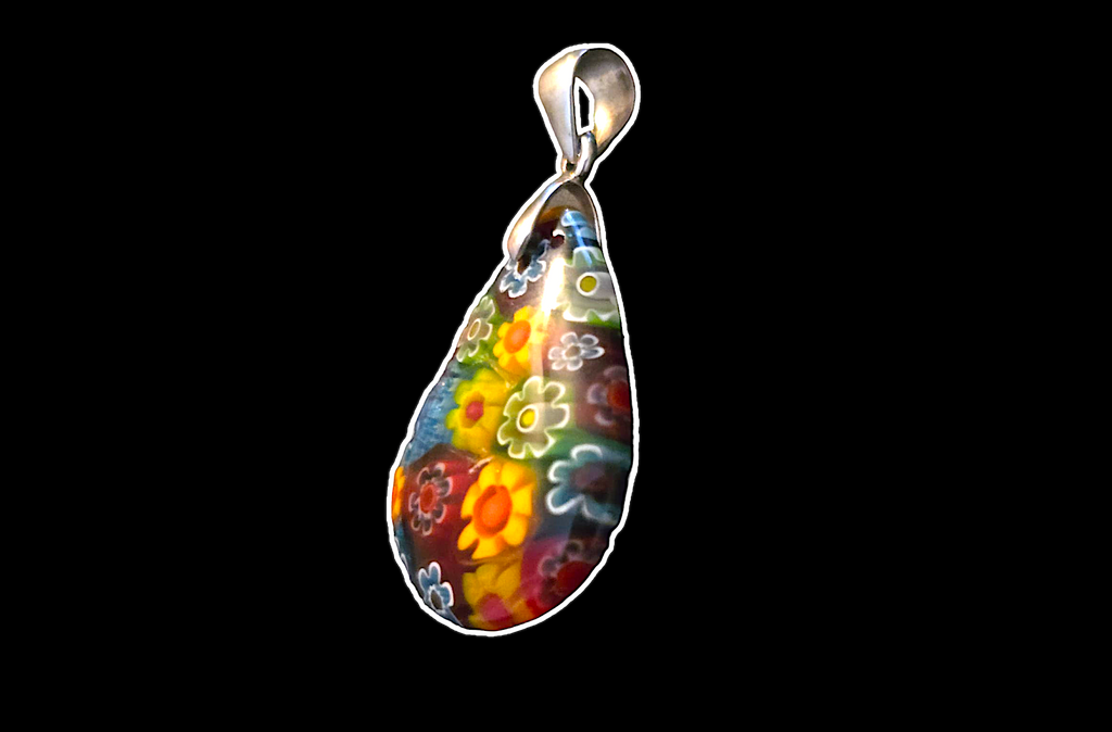 Flowers in Resin w/ Silver Bail Pendant