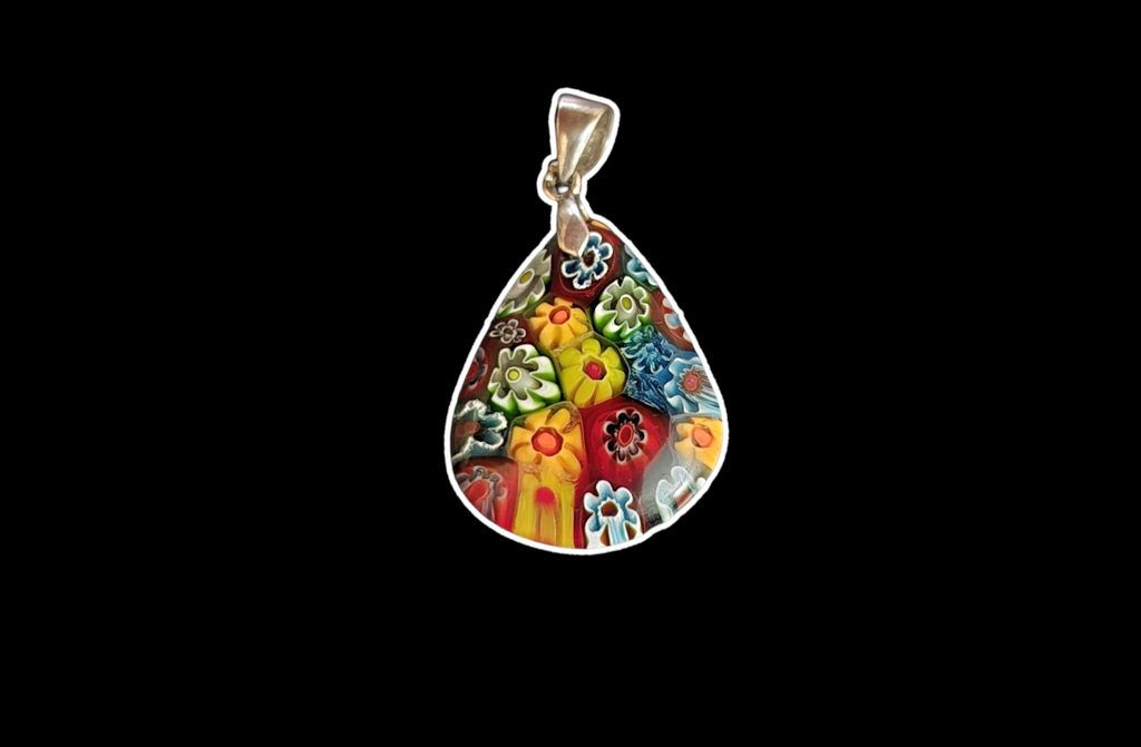 Flowers in Resin w/ Silver Bail Pendant