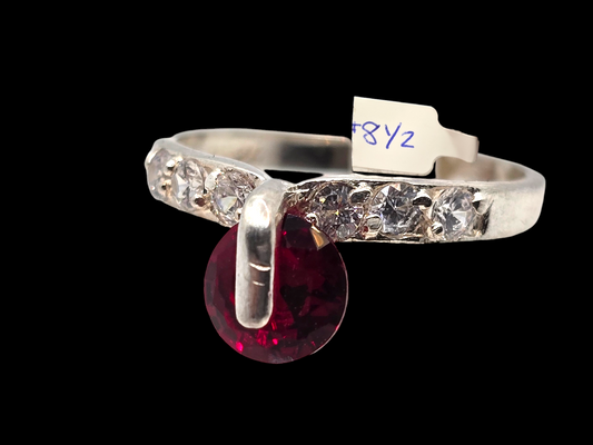 Spinning Red Gemstone Ring (Size 8 1/2)